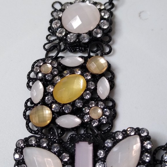 Black Chain Decorative Multicolor Necklace Adjustable 21 To 23 Inches - Picture 7 of 15